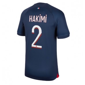 Lacne Muži Futbalové dres Paris Saint-Germain Achraf Hakimi #2 2023-24 Krátky Rukáv - Domáci